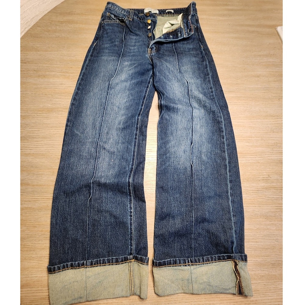 Scotch & Soda The Wave Wide Leg Jeans.Indigo Cuffed Hem Button Fly. Boho retro